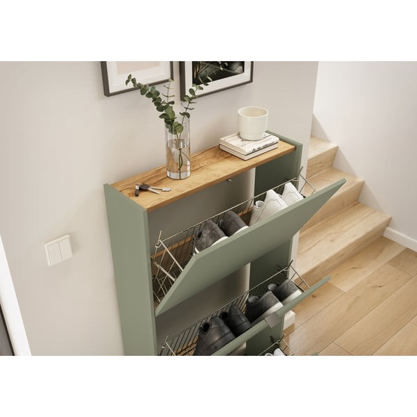 Natúr színű-szürkésbarna előszoba bútor 101x200x22 cm Ameca – Germania-image-1