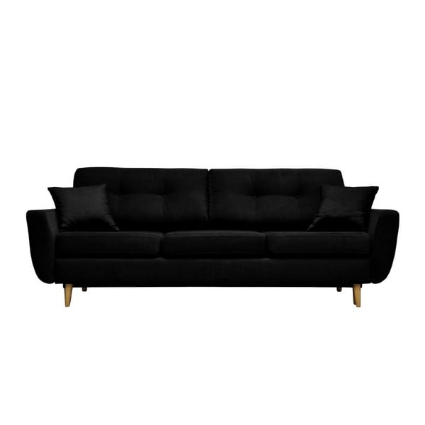 Rose fekete kihúzható kanapé világos lábakkal - Mazzini Sofas