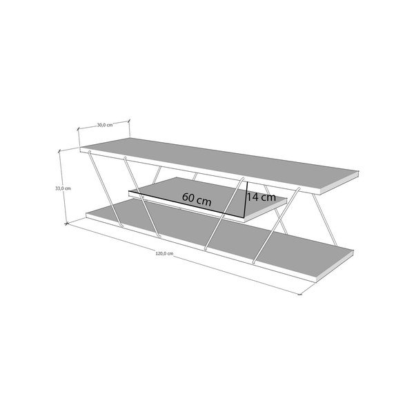 Natúr színű TV-állvány diófa dekorral 120x33 cm Canaz – Kalune Design-image-4