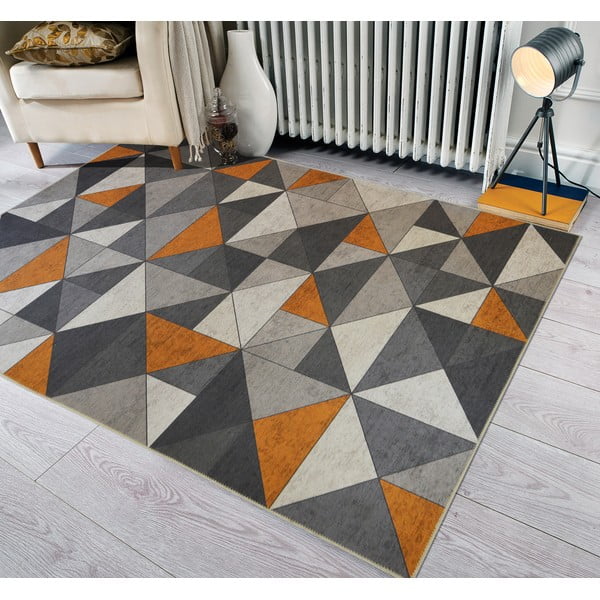 Shapes szürke-narancs szőnyeg, 80 x 150 cm - Floorita-image-1