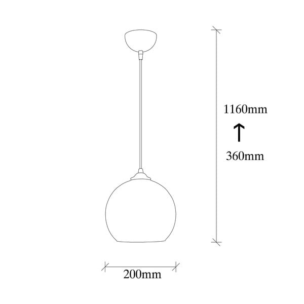 Okkersárga-fekete függőlámpa üveg búrával ø 20 cm Camini – Opviq lights-image-4