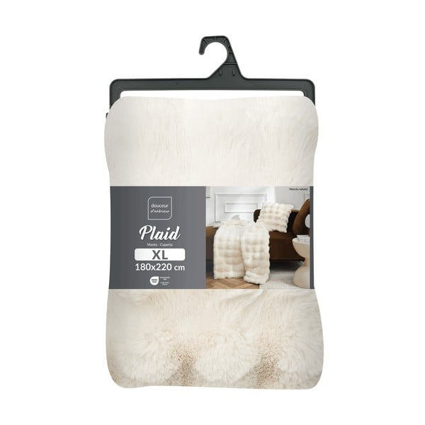 Krémszínű mikroplüss takaró 180x220 cm Mounty – douceur d'intérieur-image-4