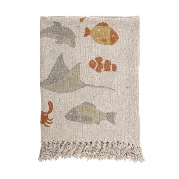 Bézs pamut gyerek takaró 100x80 cm Abaas - Bloomingville Mini-image-1