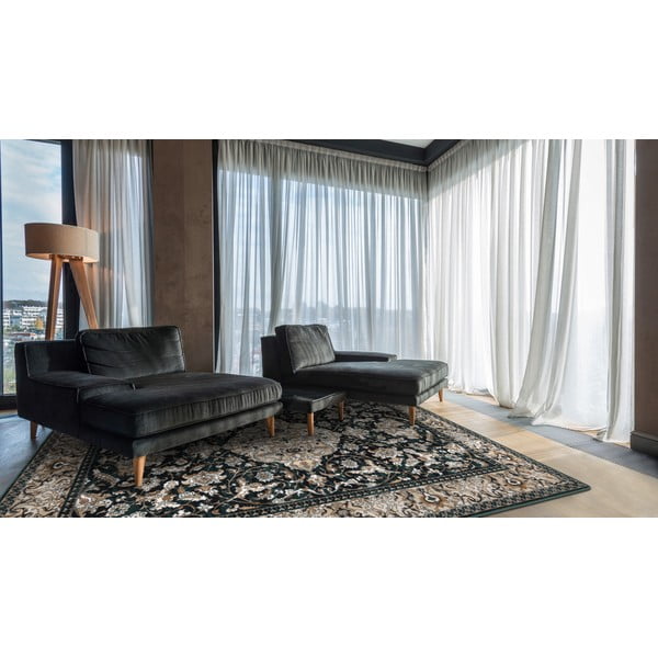 Zöld gyapjú szőnyeg 133x180 cm Lauren – Agnella-image-1