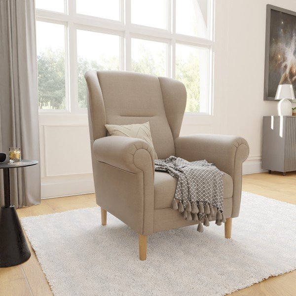 Világosbarna füles fotel Swan – Ropez-image-3