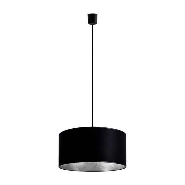 MIKA fekete mennyezeti lámpa ezüstszínű részletekkel, Ø 40 cm - Sotto Luce