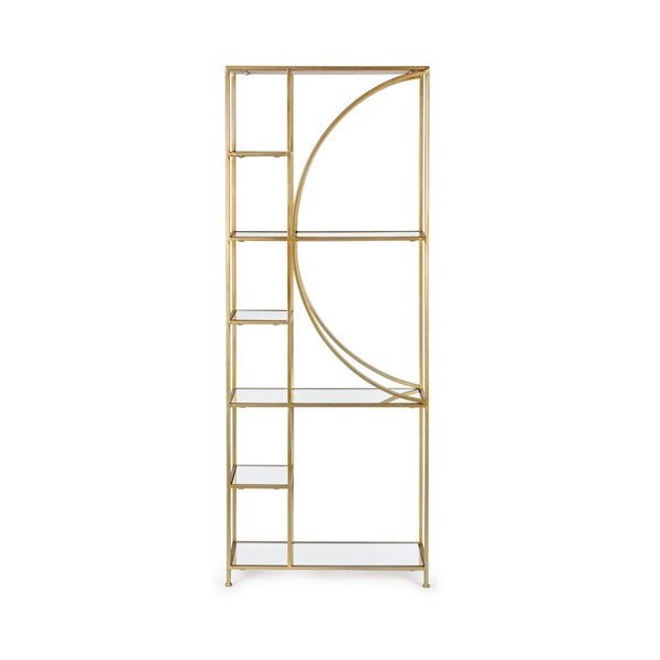 Aranyszínű acél könyvespolc 66x176x25,5 cm Elenor – Bizzotto