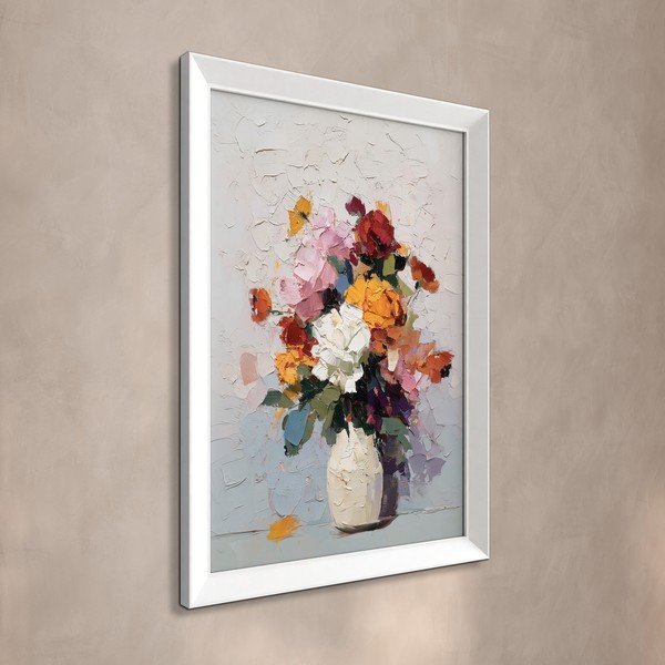 Nyomtatott keretezett kép 56x75 cm White Vase – Styler-image-3