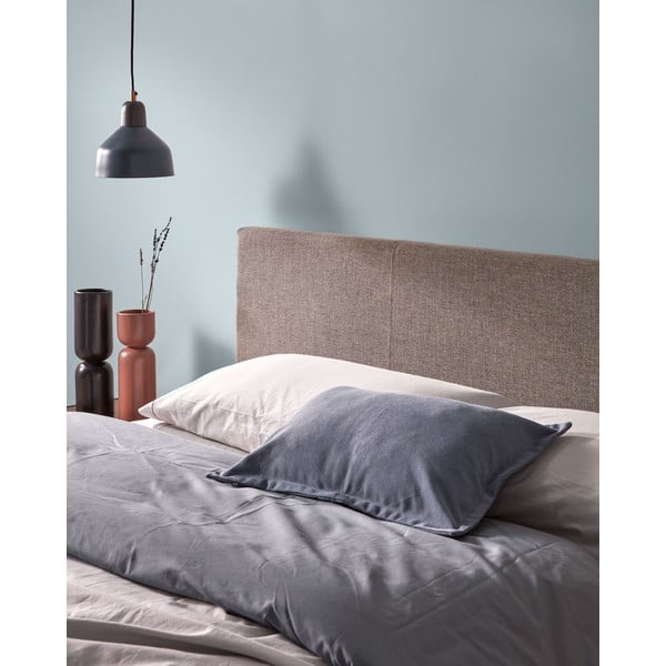 Szürke kárpitozott ágyneműtartós franciaágy ágyráccsal 180x200 cm Nahiri – Kave Home-image-2