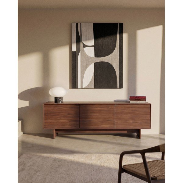 Sötét natúr színű TV-állvány diófa dekorral 150x46x40 cm Norlen – Kave Home-image-1