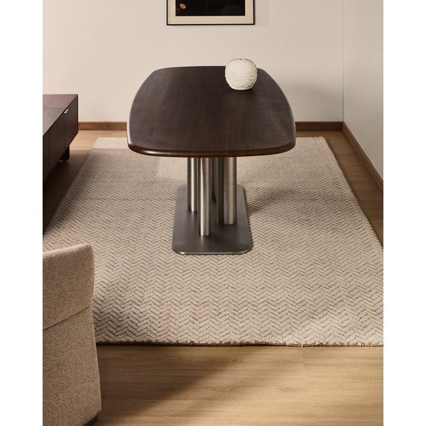 Krémszínű kézi szövésű gyapjú szőnyeg 200x300 cm Calira – Kave Home-image-1