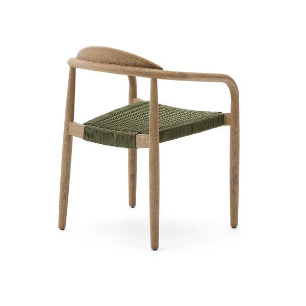 Zöld-natúr színű tömörfa étkezőfotel Nina – Kave Home-image-4