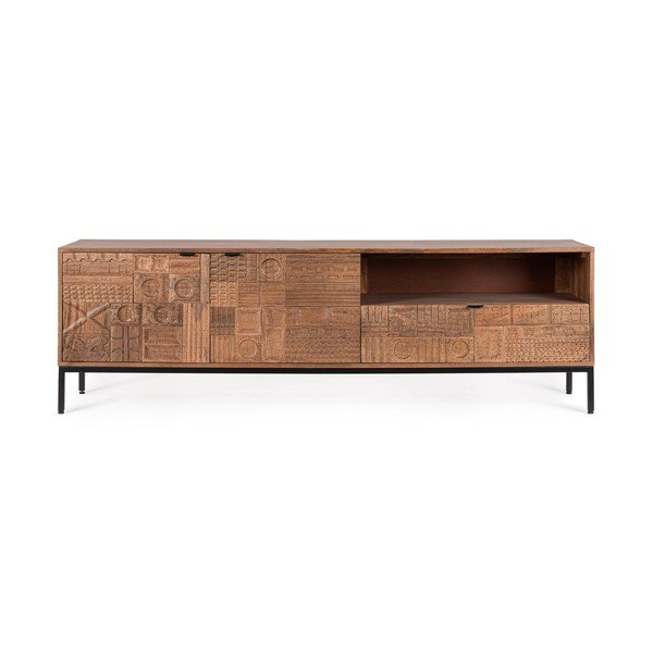 Natúr színű mangófa TV-állvány 180x55x42 cm Kindia – Bizzotto