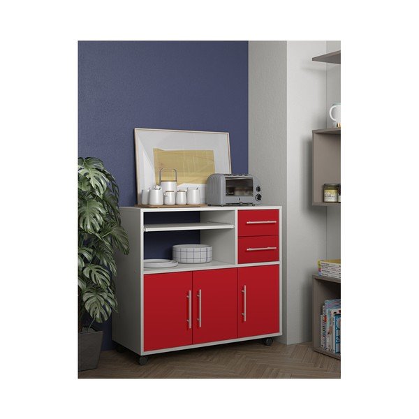 Marius fehér-piros gurulós konyhai tároló - Symbiosis-image-4