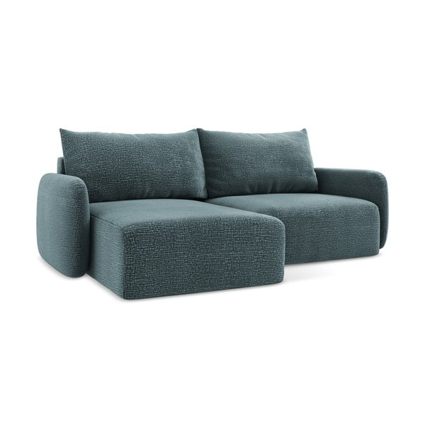 Türkiz kinyitható-tárolóhelyes sarokkanapé (bal oldali) Kalena – Makamii-image-1