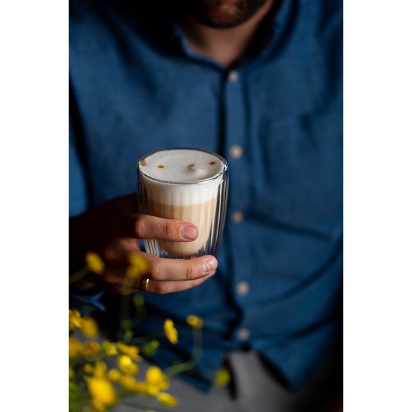 Üveg bögre szett 2 db-os cappucinóhoz 250 ml Livio Duo – Vialli Design-image-2