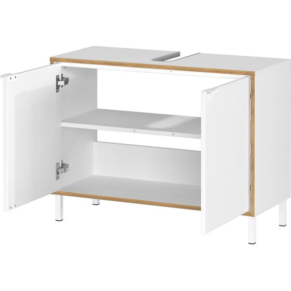 Fehér magas mosdó alatti szekrény 80x60 cm Topeka – Germania-image-3