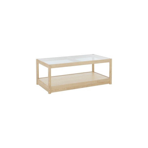Natúr színű dohányzóasztal üveg asztallappal 60x120 cm Class – Ellos Home
