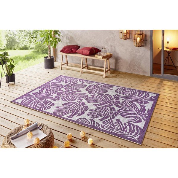 Monstera lila-bézs kültéri szőnyeg, 160 x 230 cm - NORTHRUGS-image-1