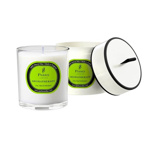 Lime, bazsalikom és mandarin illatú gyertya, égési idő 50 óra - Parks Candles London-image-1