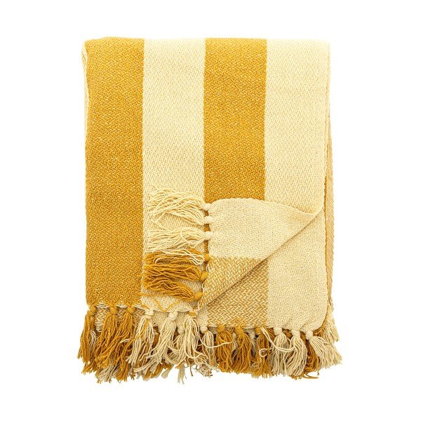 Sárga újrahasznosított pamut takaró 130x160 cm Frello – Bloomingville