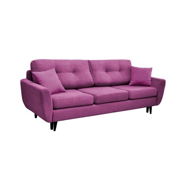 Jasmin lila 3 személyes kinyitható kanapé fekete lábakkal - Mazzini Sofas-image-3