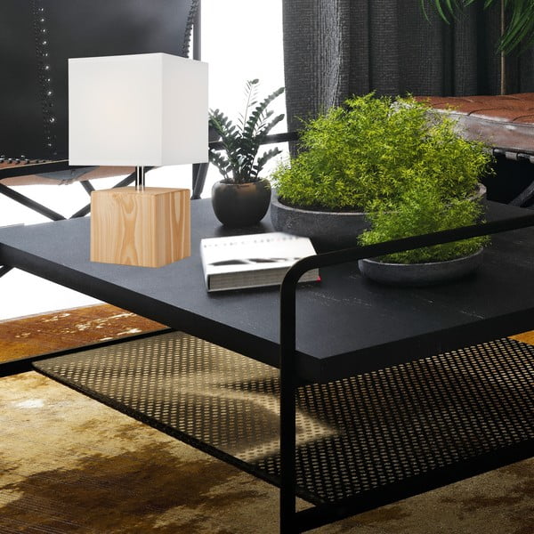 Világosbarna asztali lámpa textil búrával (magasság 29,5 cm) Natura – LAMKUR-image-1