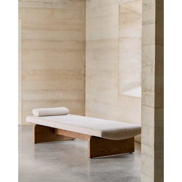 Bézs-sötét natúr színű zsenília heverő (variálható sarok) Topaz – Kave Home-image-1