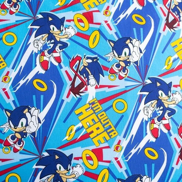 Kék egyszemélyes pamut gyerek ágyneműhuzat 140x200 cm Sonic "Let´s go" – Jerry Fabrics-image-4