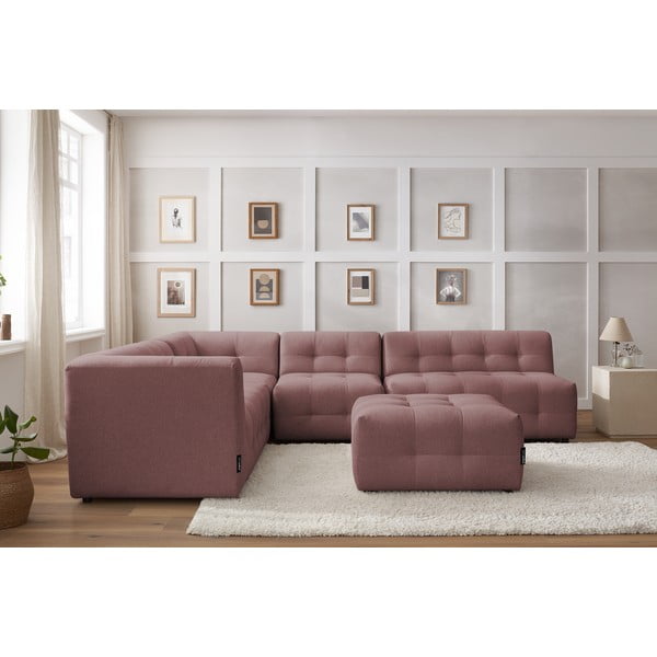 Sötét rózsaszín sarokkanapé (bal oldali) Kleber - Bobochic Paris-image-1