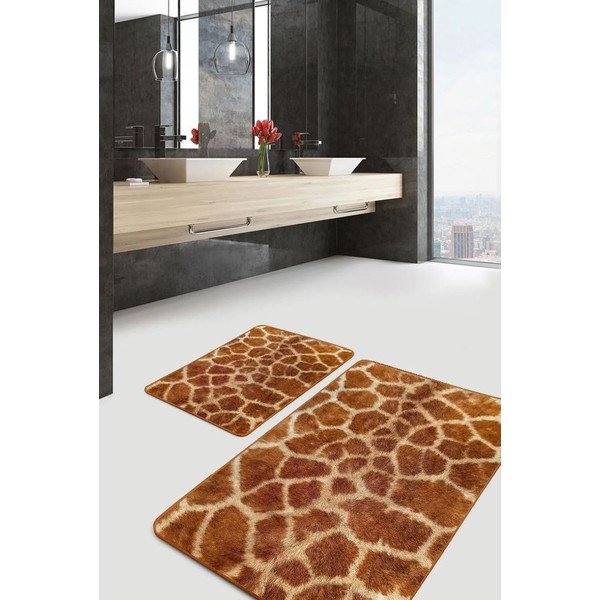 Barna bársony fürdőszobai kilépő szett 2 db-os 60x100 cm – Mila Home-image-2