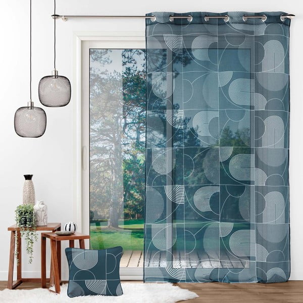 Sötétkék átlátszó függöny 140x280 cm Esquisse – douceur d'intérieur-image-2