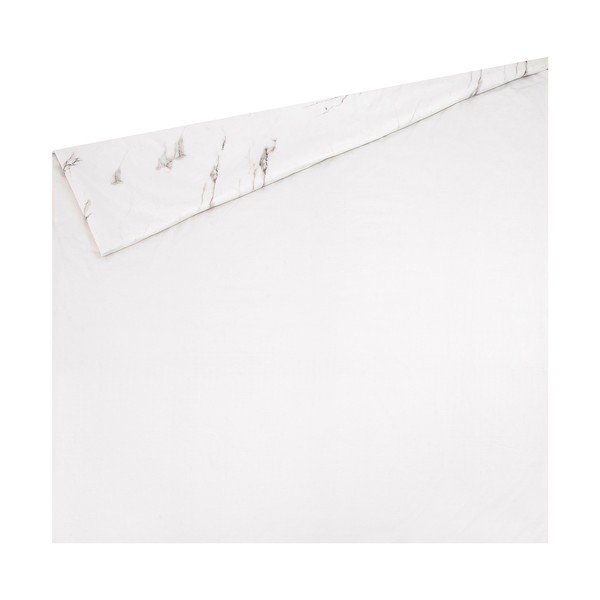 Fehér kétszemélyes pamut-perkál ágyneműhuzat, 200 x 200 cm - Westwing Collection-image-1