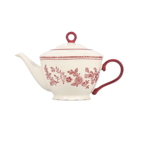 Borvörös-elefántcsont színű porcelán teáskanna 920 ml Cyril – S|P Collection