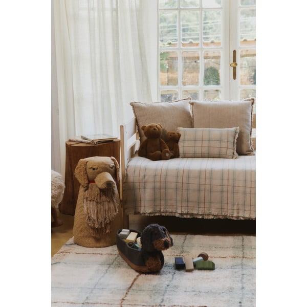 Krémszínű-zsályaszínű pamut gyerek ágytakaró 140x200 cm Tartan Blue Sage – Lorena Canals-image-2