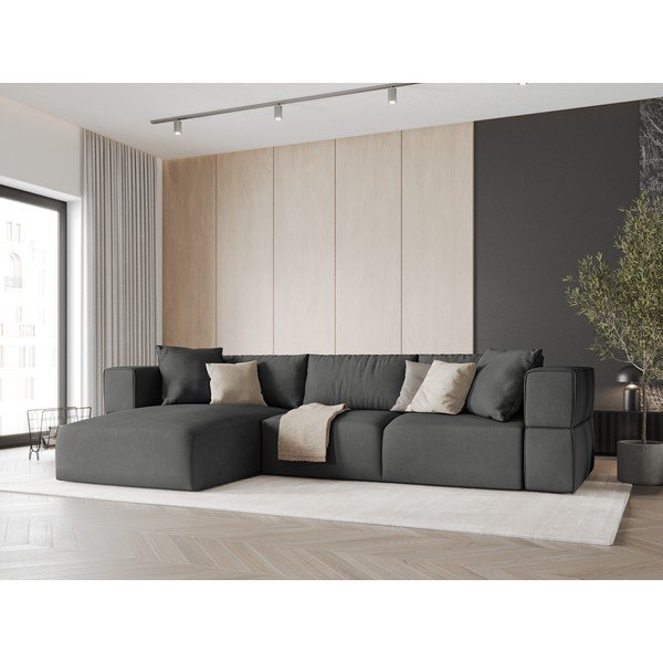 Sötétszürke sarokkanapé (bal oldali) Esther – Milo Casa-image-1