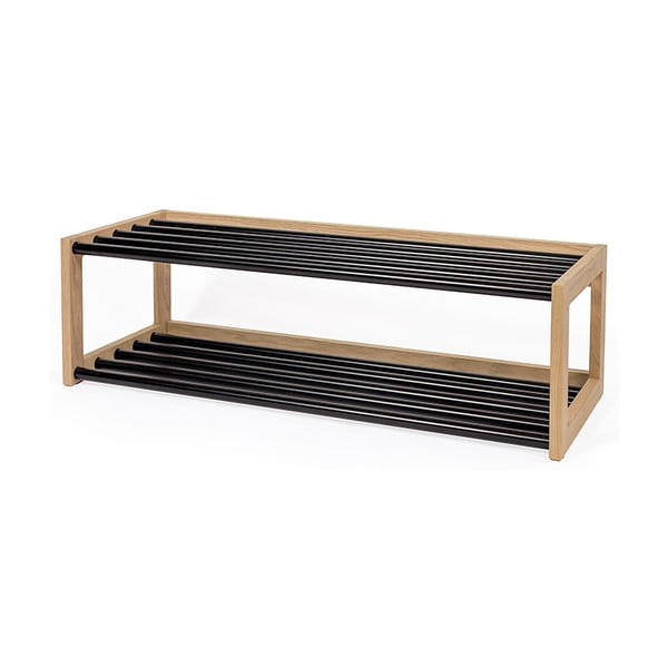 Fekete-natúr színű fém cipőtartó - Woodman-image-3