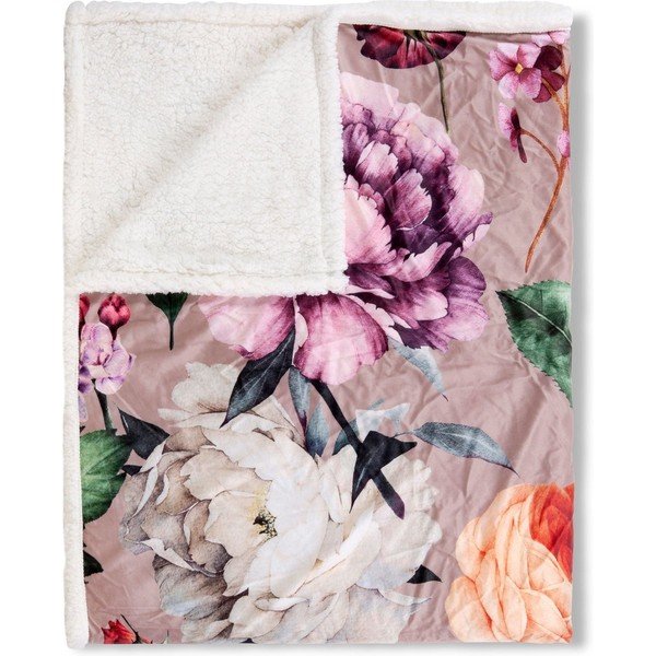 Fiori bézs kétoldalas takaró, 130 x 160 cm - Descanso-image-3