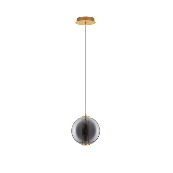 Szürke fém LED függőlámpa üveg búrával ø 22 cm Navi – Nova Luce