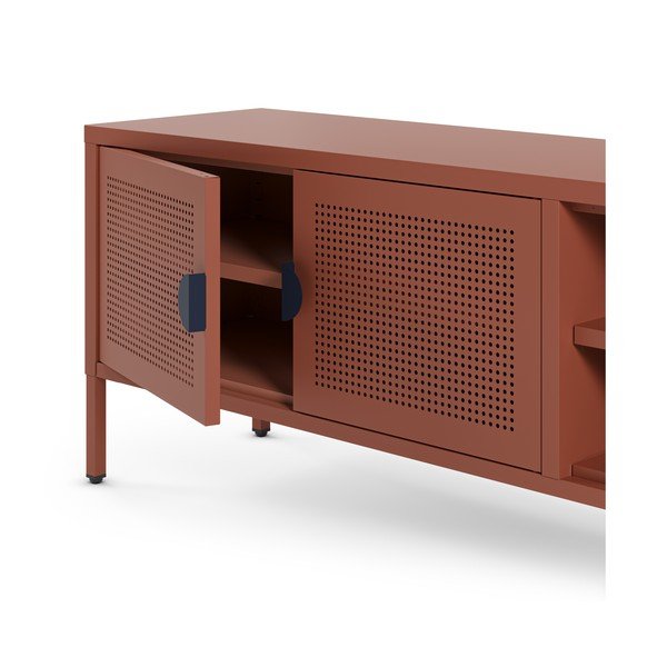 Terrakotta színű fém TV-állvány 160x50x35 cm Sayla – Marckeric-image-2