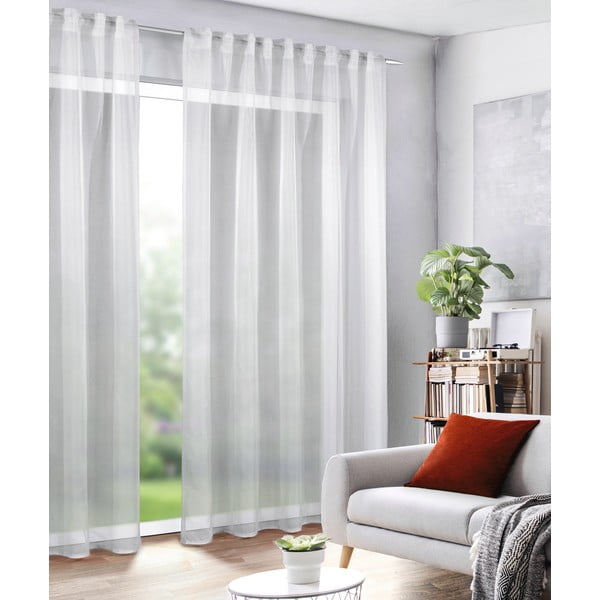 Fehér voile fényáteresztő függöny 135x245 cm Uni – Sehlbach-image-1