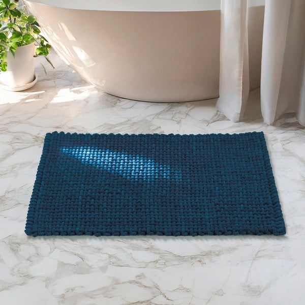 Sötétkék textil fürdőszobai kilépő 50x80 cm Covelo – Wenko-image-1