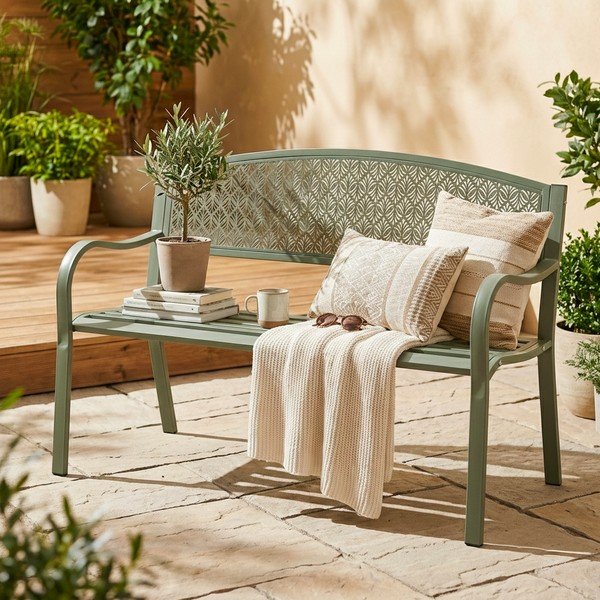 Khaki fém kerti pad Lizette – Bizzotto-image-1