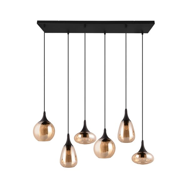 Fekete-narancssárga függőlámpa üveg búrával Lumina – Trio-image-4