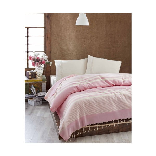 Hereke Pink könnyű ágytakaró, 200 x 235 cm