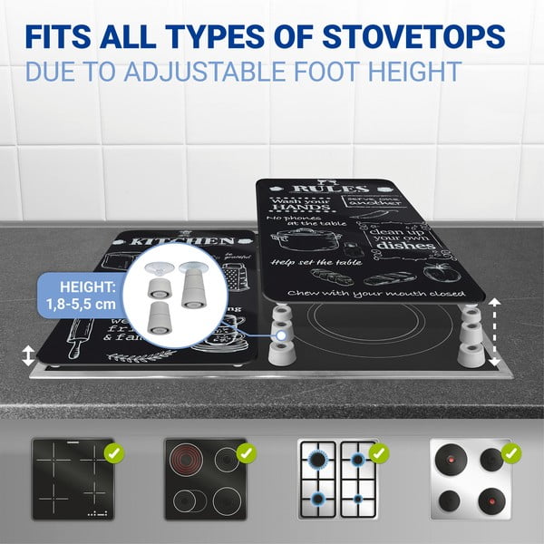 Edzett üveg tűzhely fedőlap szett 2 db-os 52x30 cm Kitchen Rules – Maximex-image-4