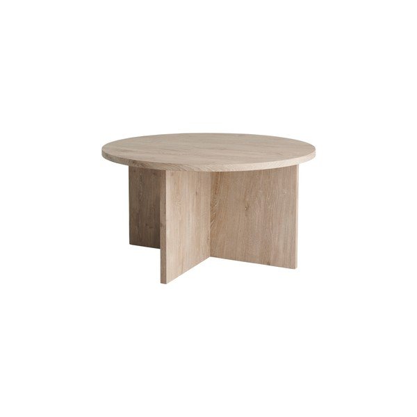 Világos natúr színű MDF kerek dohányzóasztal ø 85 cm Poppy – Ellos Home