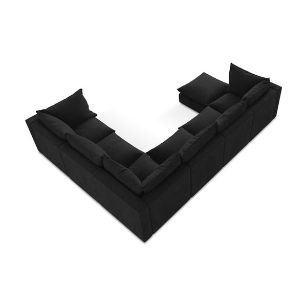 Fekete sarokkanapé (jobb oldali-U alakú) Manao – Makamii-image-3