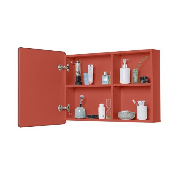 Piros fali-tükrös fürdőszoba szekrény 80x58 cm Color Bath – Tom Tailor-image-4