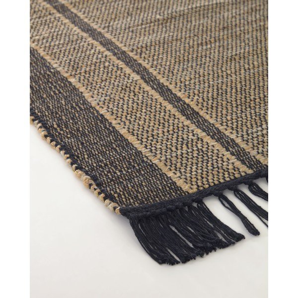 Fekete-natúr színű kétoldalas tengerifű szőnyeg 160x230 cm Brunilda – Kave Home-image-2